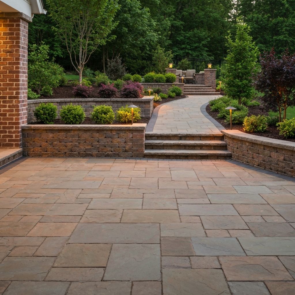Stone patio and walkway